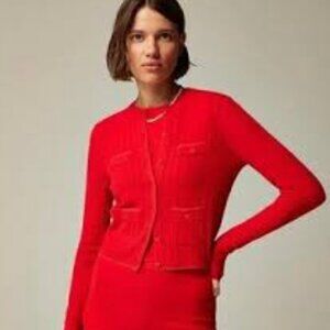JCREW Red Cashmere Cardigan